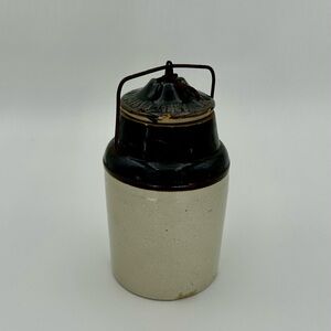Rustic Ceramic Jar with Dark Lid